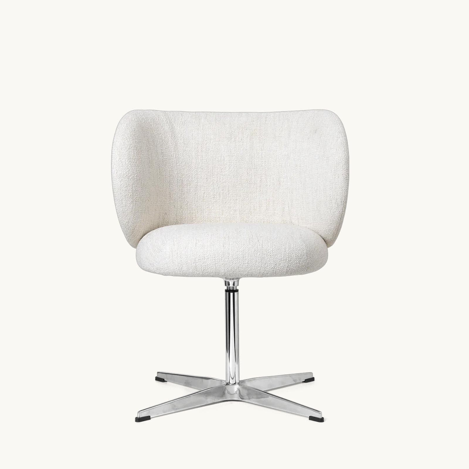 리코 다이닝 체어 스위블 부클 오프화이트 플랫샷