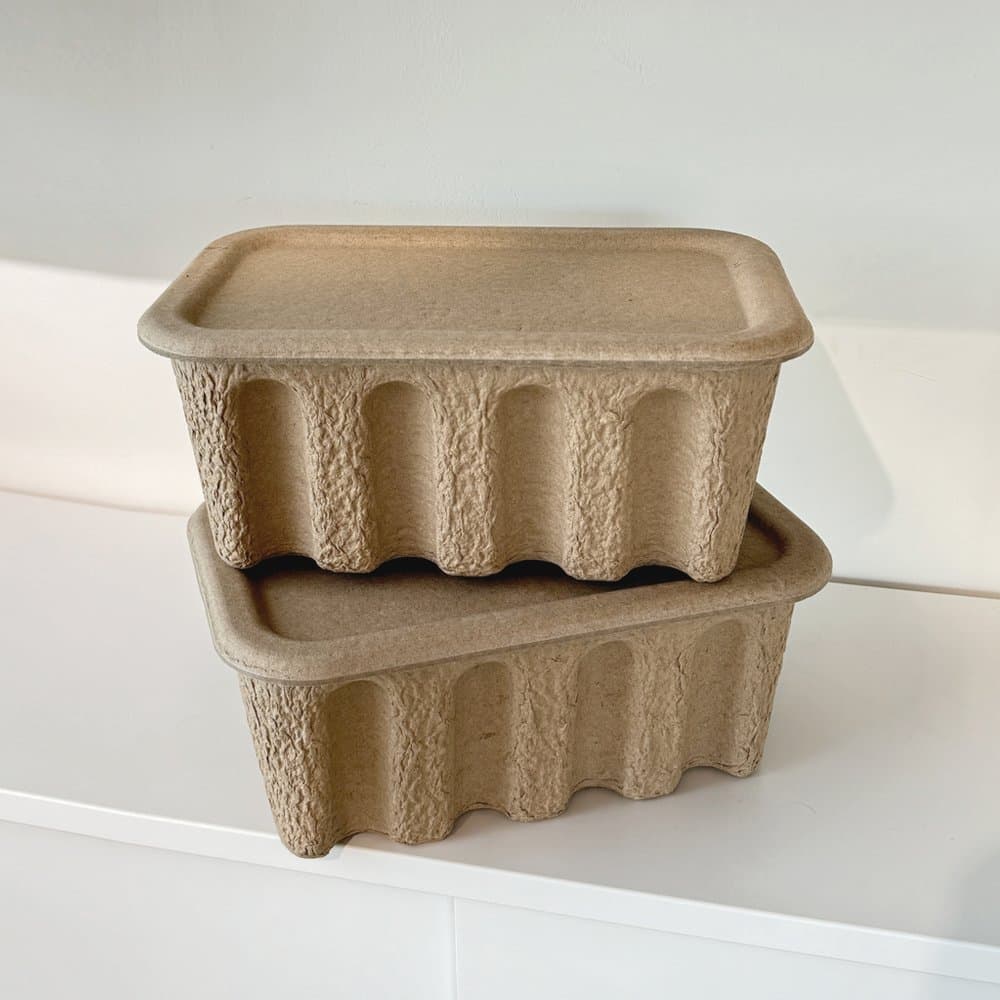 펌리빙 페이퍼 펄프 박스 2개 1세트 Paper Pulp Box Set of 2 Brown Small