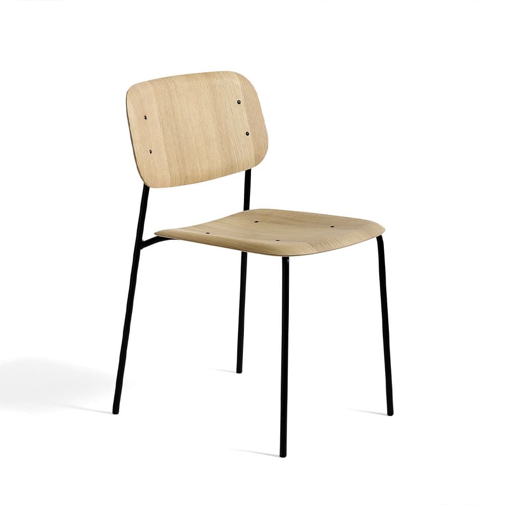 헤이 소프트 엣지40 체어 Soft Edge40 Black Powder Coated Steel Base Oak