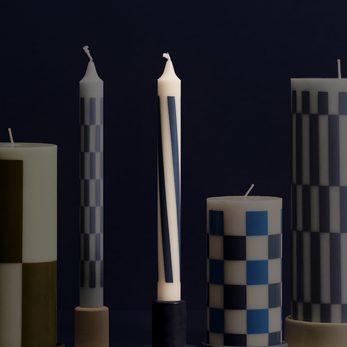 헤이 패턴 캔들 Pattern Candle Off-White Blue Swirl