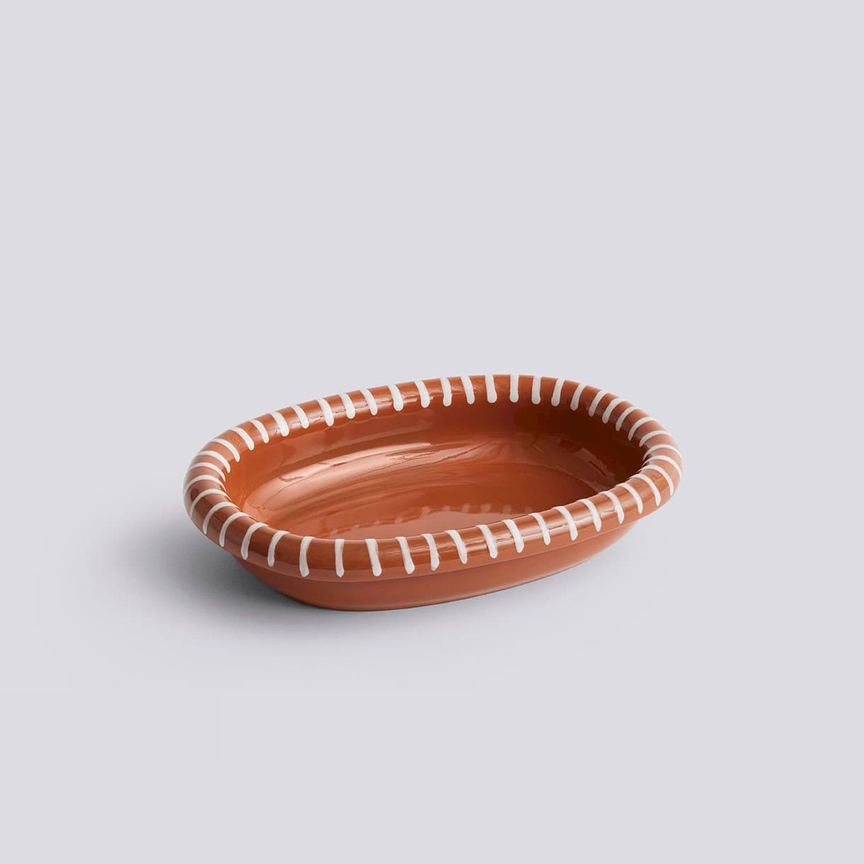 바로 오벌 디쉬 내추럴 스트라이프 S 플랫샷