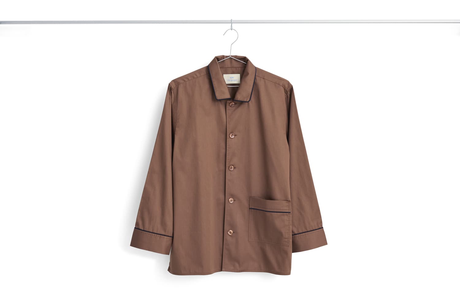 OUTLINE PYJAMA L/S SHIRT MILK CHOCOLATE S/M 플랫샷