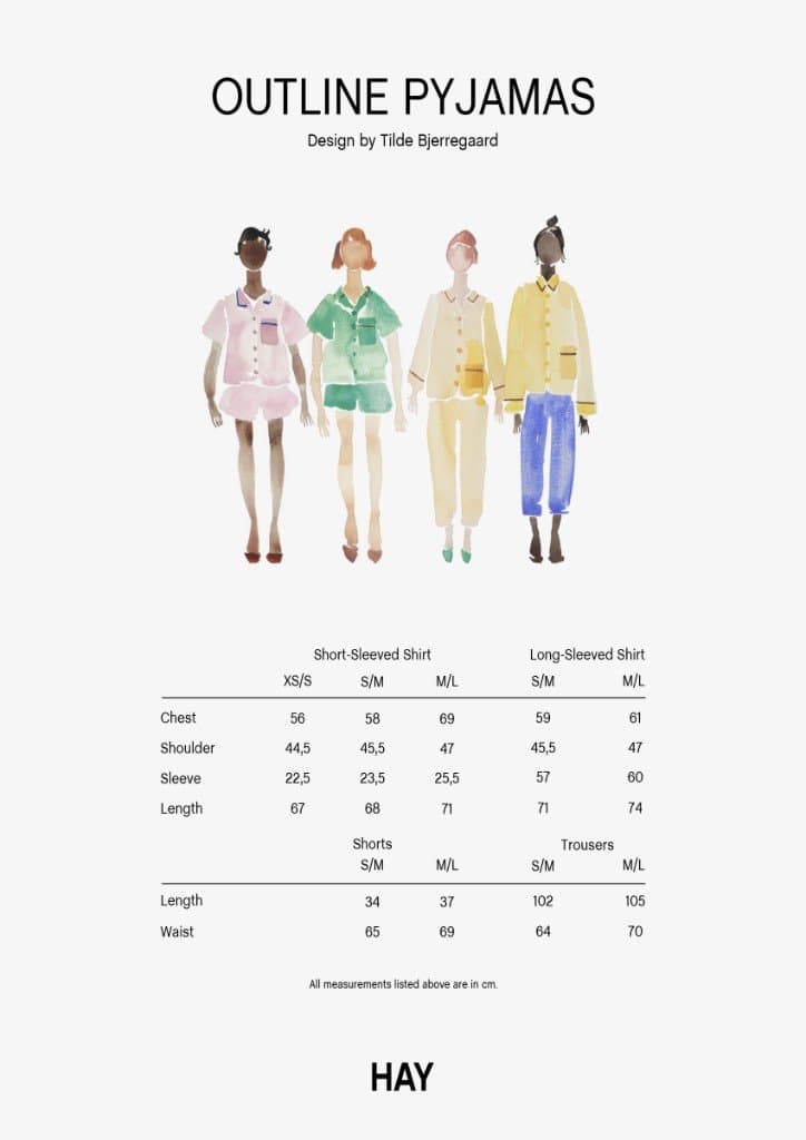 OUTLINE PYJAMA L/S SHIRT MILK CHOCOLATE XS/S 사이즈 가이드 이미지 1