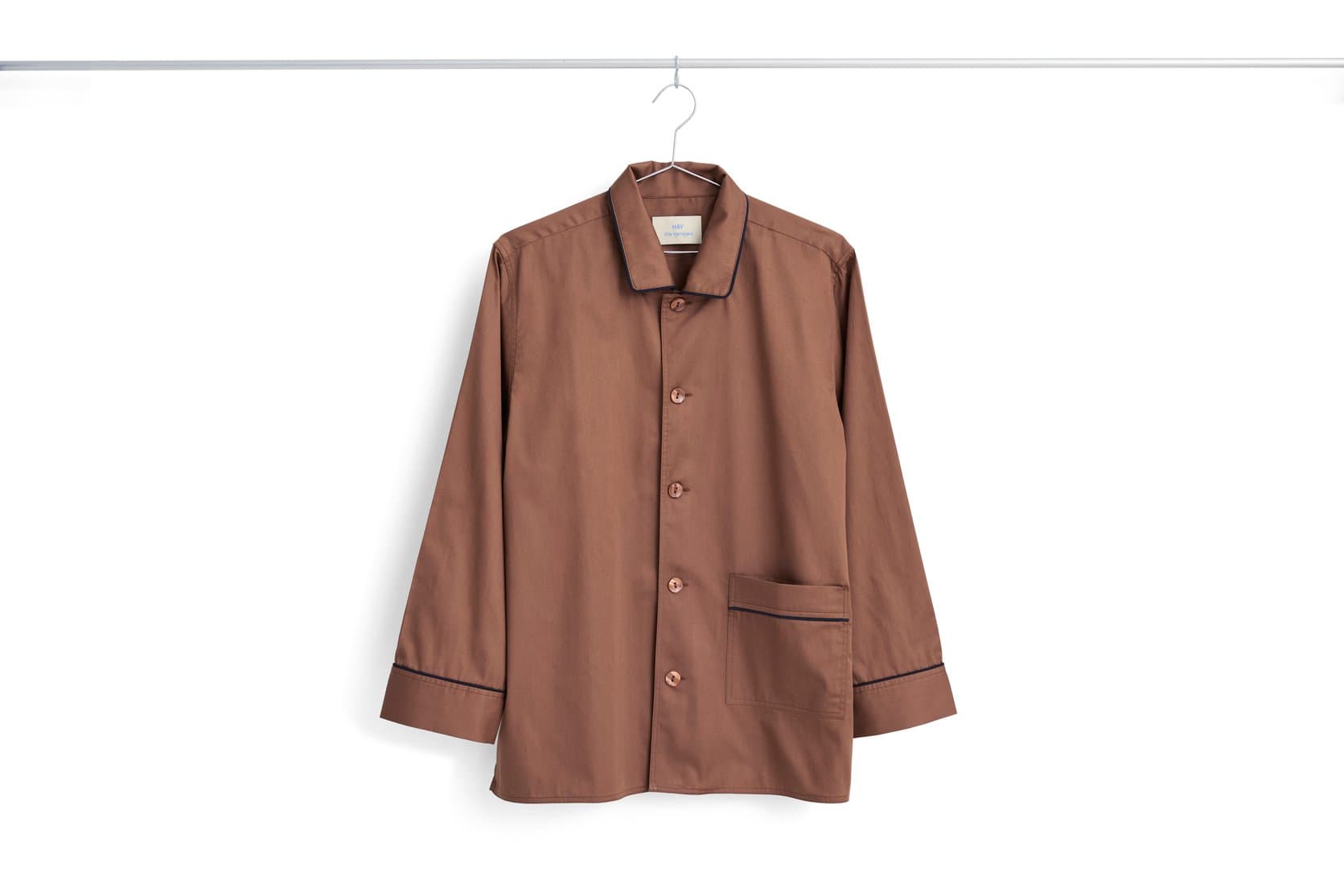 OUTLINE PYJAMA L/S SHIRT MILK CHOCOLATE M/L 플랫샷