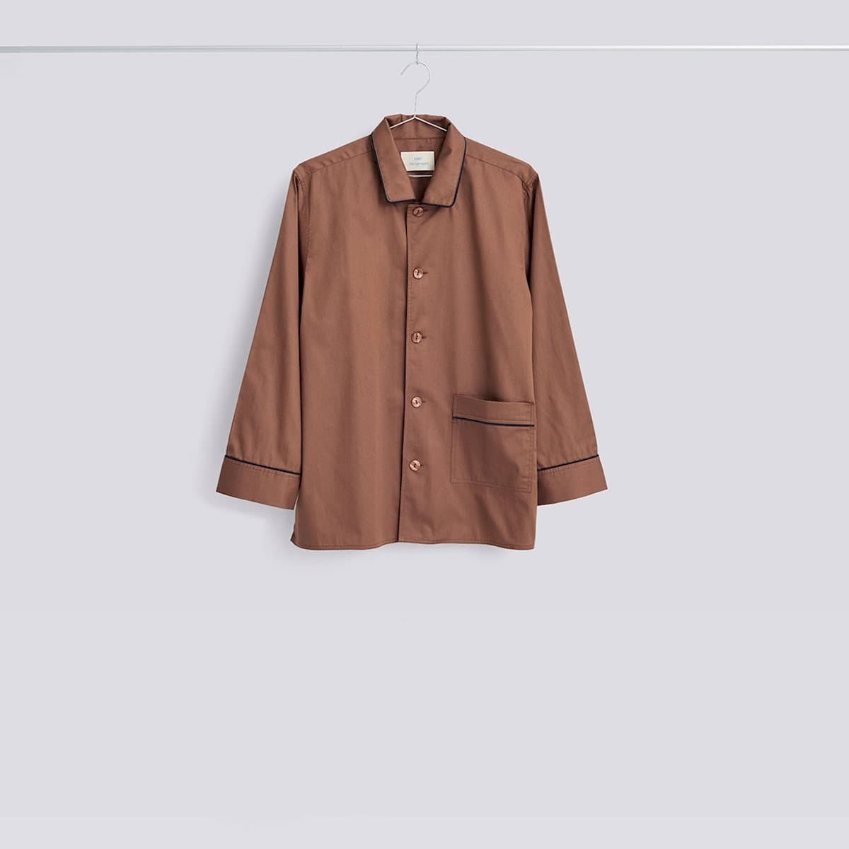 OUTLINE PYJAMA L/S SHIRT MILK CHOCOLATE XS/S 상품 이미지 1