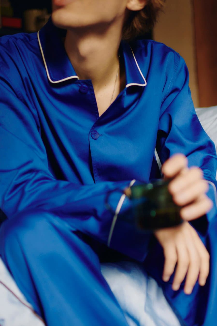 OUTLINE PYJAMA TROUSERS VIVID BLUE S/M 상품 이미지 1