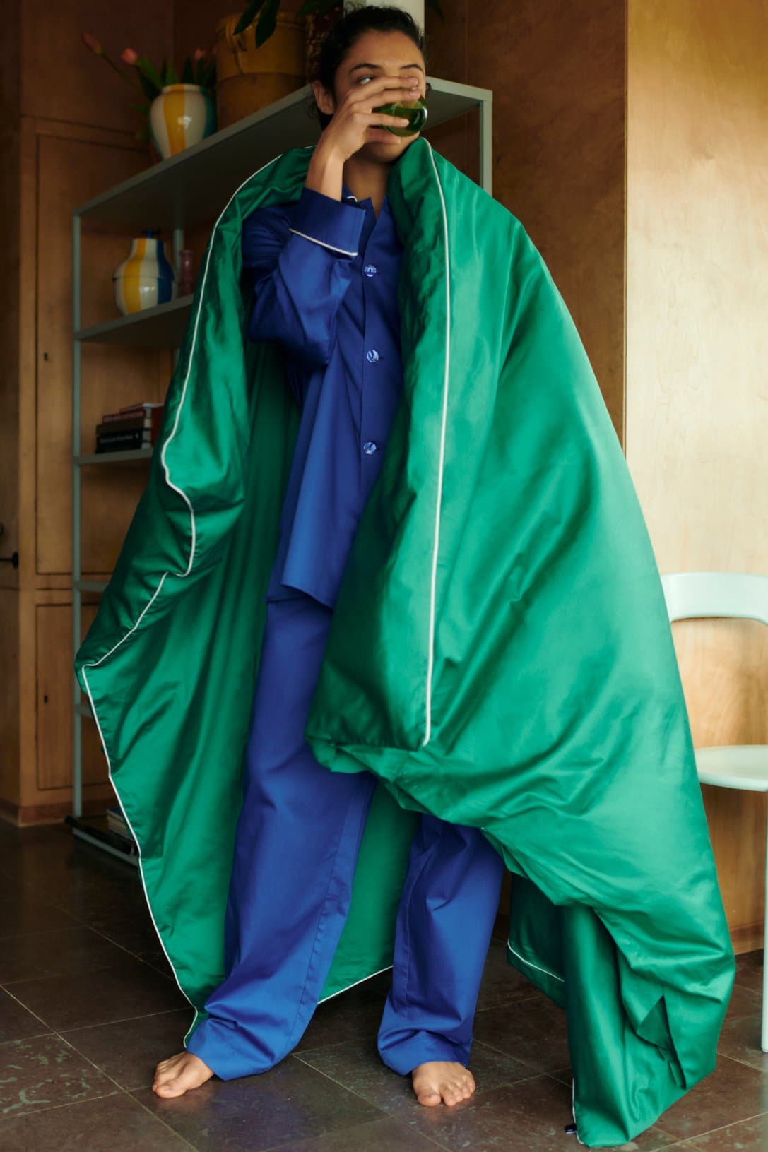 OUTLINE PYJAMA TROUSERS VIVID BLUE M/L 상품 이미지 1