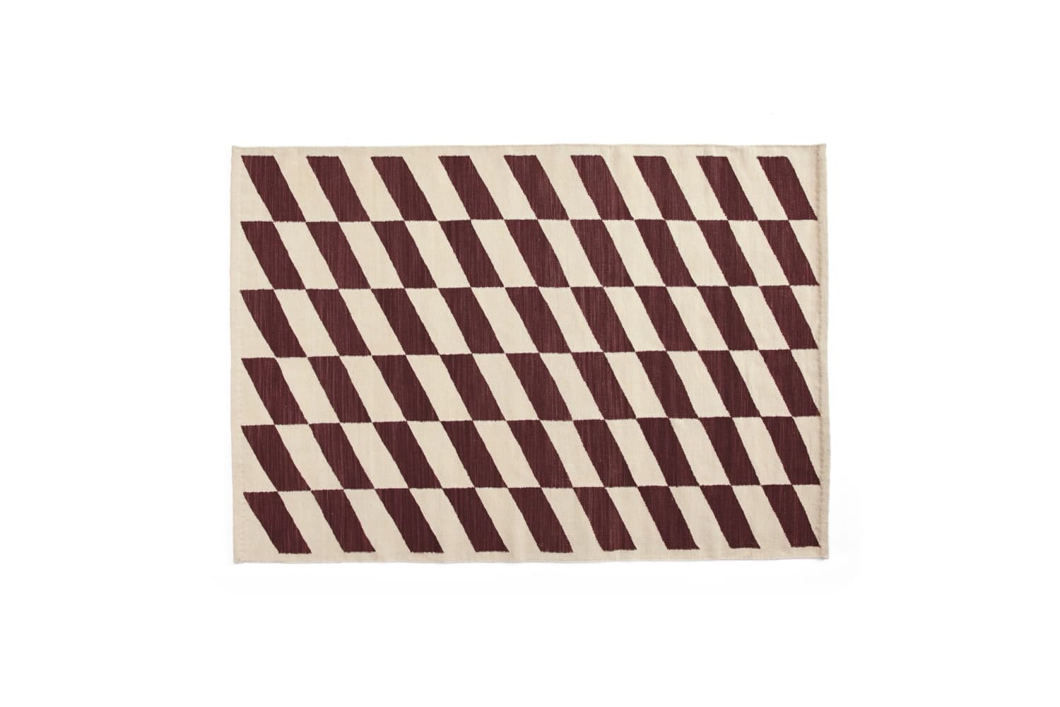 SHIFT KELIM RUG BURGUNDY W140 x L200 CM 플랫샷