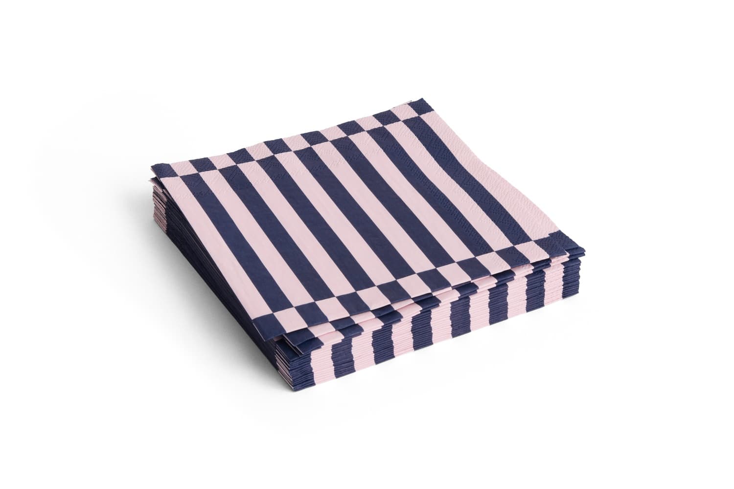 PATTERN NAPKINS SET OF 20 | LUNCH LIGHT PINK AND DARK BLUE PILLAR STRIPE 플랫샷
