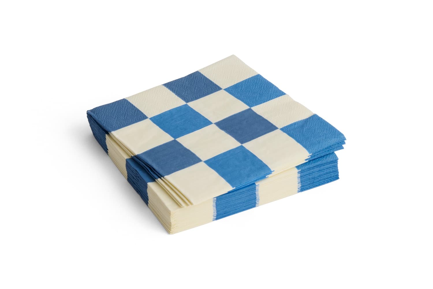 PATTERN NAPKINS SET OF 20 | LUNCH OFF-WHITE AND BLUES M CHECK 플랫샷