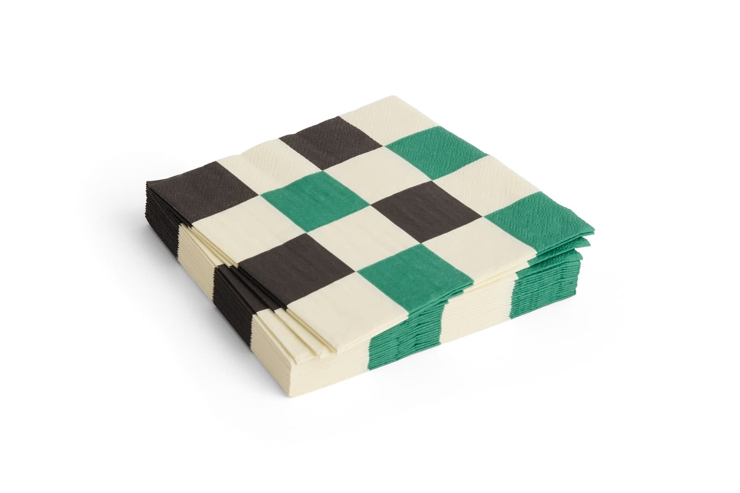 PATTERN NAPKINS SET OF 20 | LUNCH OFF-WHITE, GREEN AND BLACK M CHECK 플랫샷
