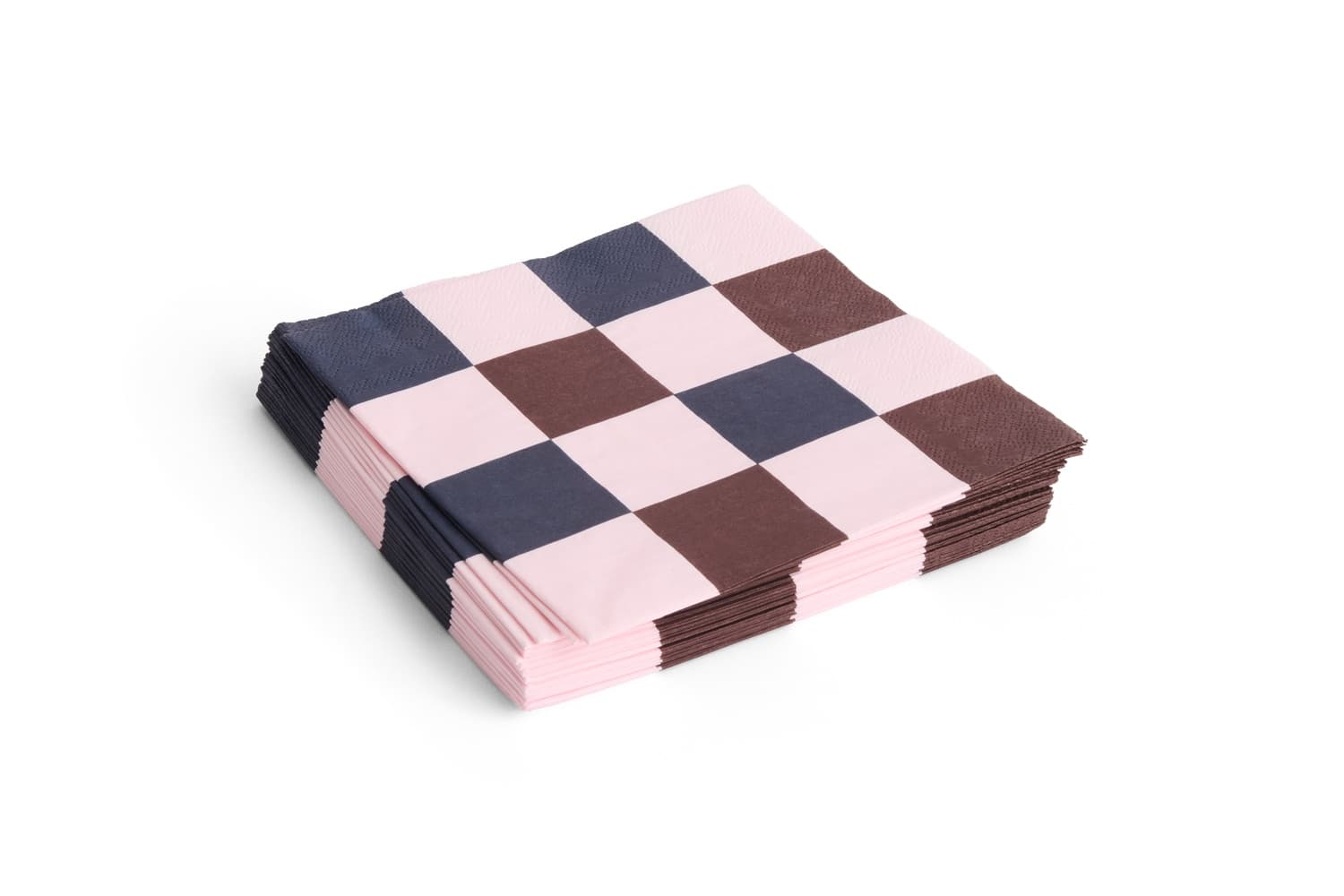 PATTERN NAPKINS SET OF 20 | LUNCH LIGHT PINK, BORDEAUX AND BLACK M CHECK 플랫샷