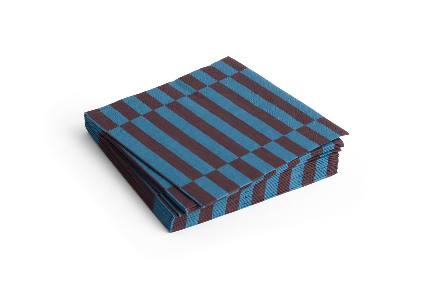 PATTERN NAPKINS SET OF 20 | LUNCH ANTHRACITE AND BORDEAUX PILLAR STRIPE 플랫샷