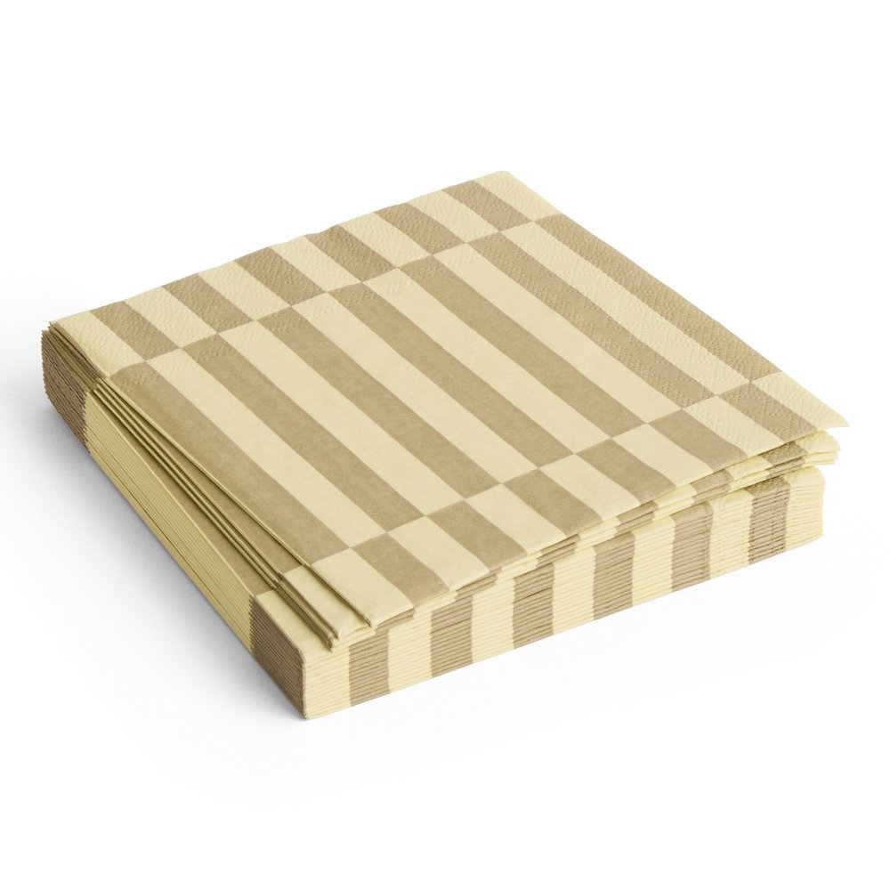 PATTERN NAPKINS SET OF 20 | LUNCH CREAM AND SAND PILLAR STRIPE