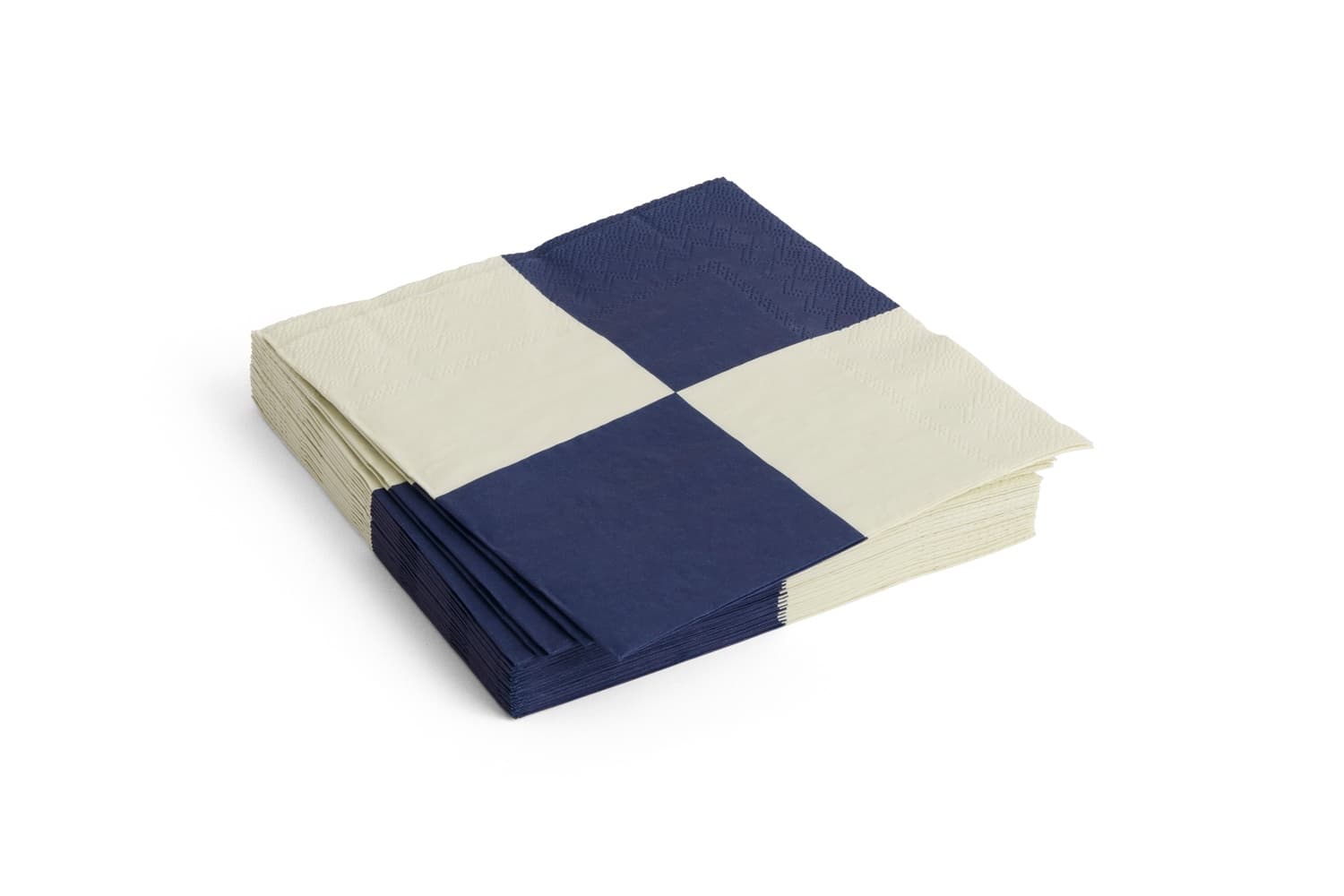 PATTERN NAPKINS SET OF 20 | LUNCH OFF-WHITE AND DARK BLUE L CHECK 플랫샷