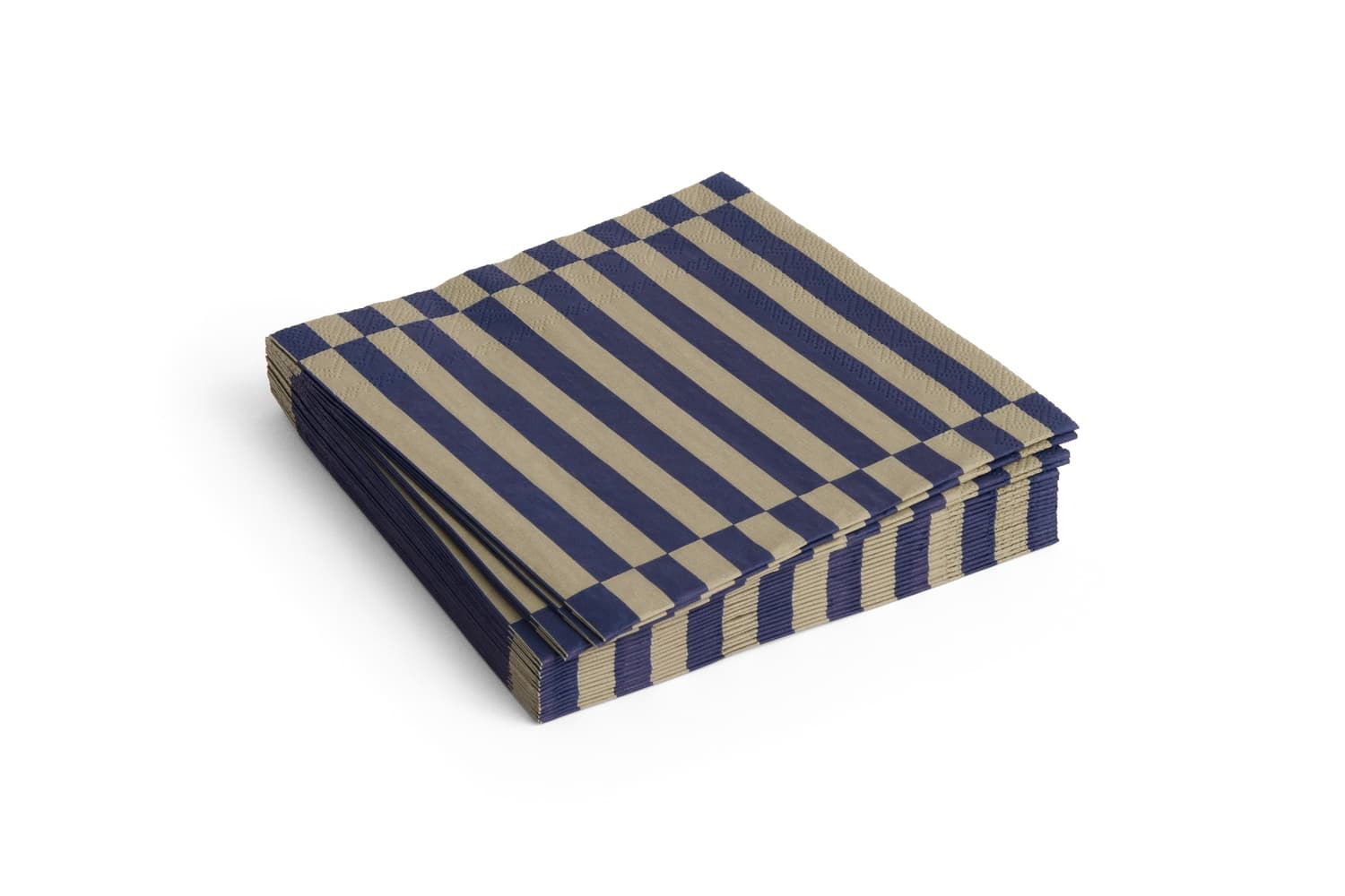 PATTERN NAPKINS SET OF 20 | LUNCH DARK BLUE AND DARK SAND PILLAR STRIPE 플랫샷