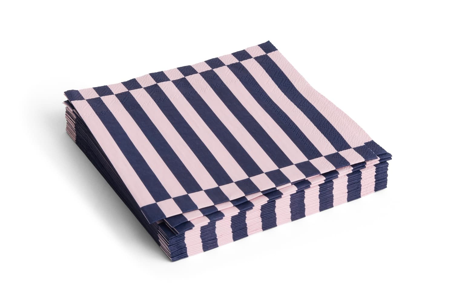PATTERN NAPKINS SET OF 20 | DINNER LIGHT PINK AND DARK BLUE PILLAR STRIPE 플랫샷