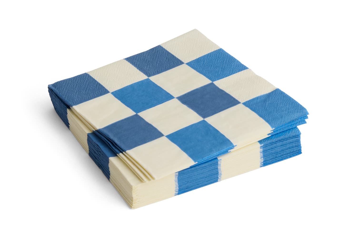 PATTERN NAPKINS SET OF 20 | DINNER OFF-WHITE AND BLUES M CHECK 플랫샷