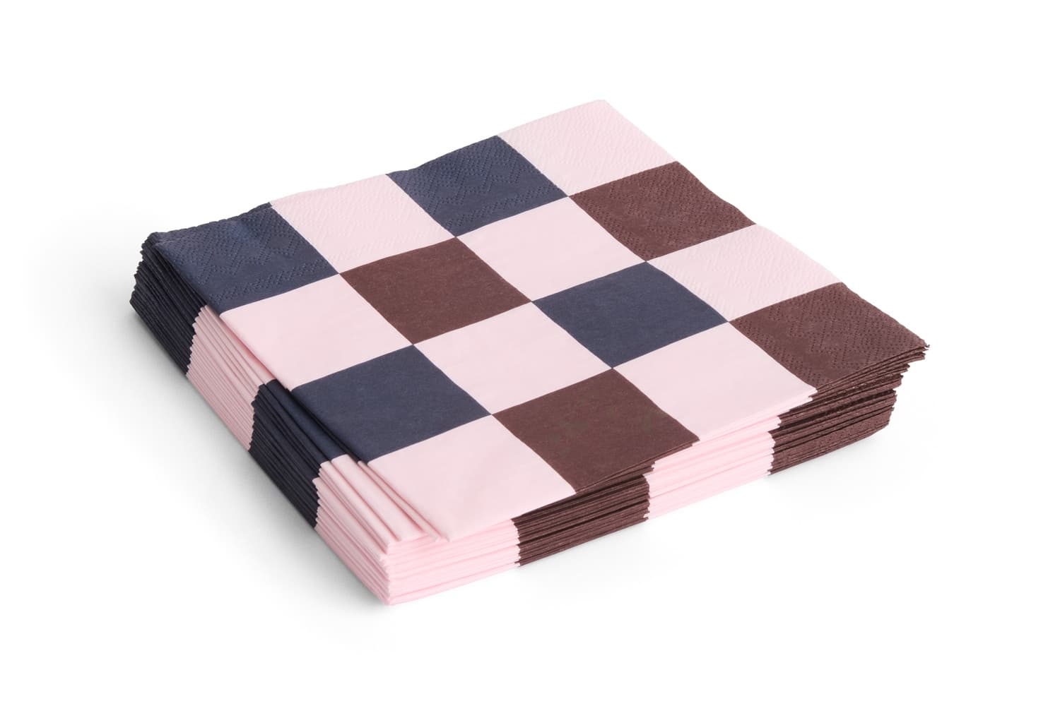 PATTERN NAPKINS SET OF 20 | DINNER LIGHT PINK, BORDEAUX AND BLACK M CHECK 플랫샷