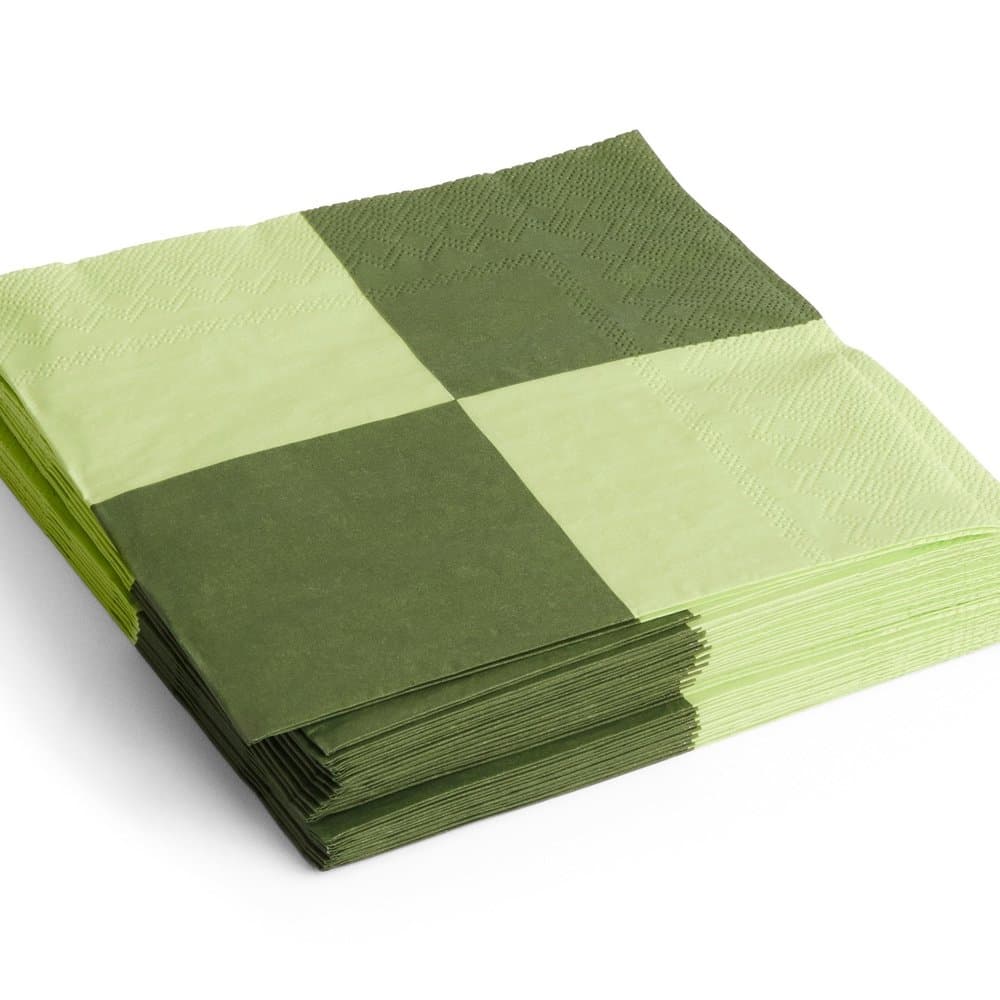 PATTERN NAPKINS SET OF 20 | DINNER LIGHT GREEN AND DUSTY GREEN L CHECK