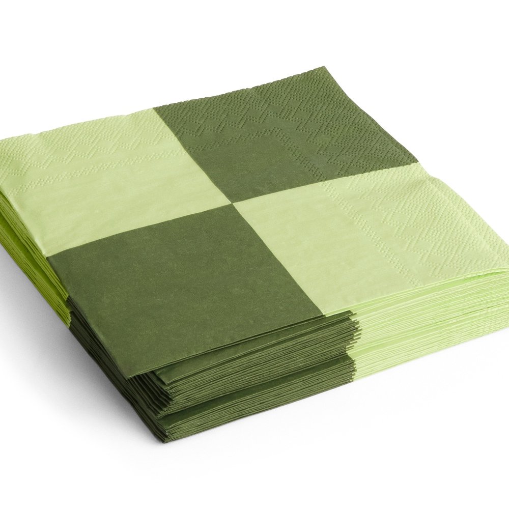PATTERN NAPKINS SET OF 20 | DINNER LIGHT GREEN AND DUSTY GREEN L CHECK