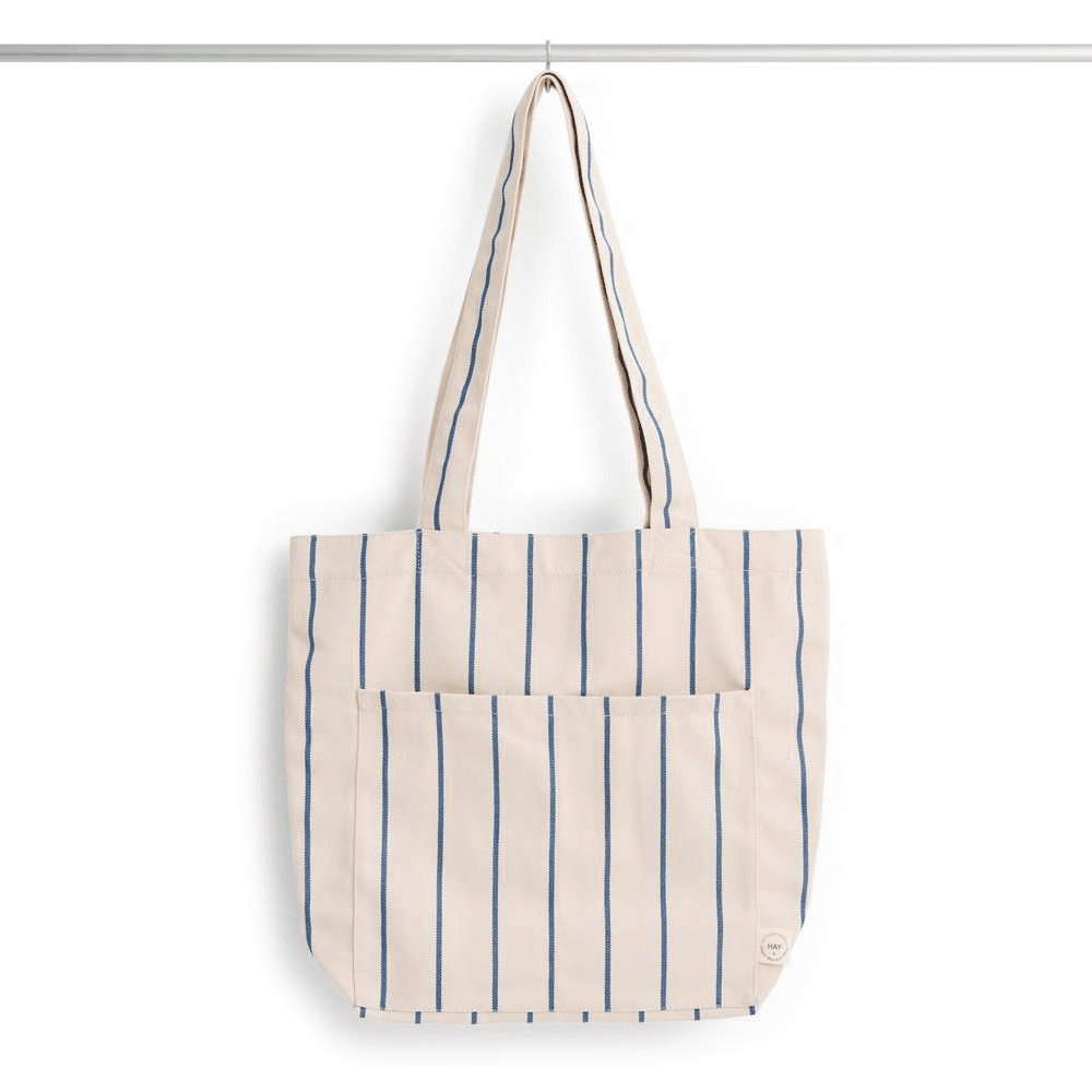 아웃도어 마켓 에코백 베이지 레드 스트라이프 VARIANTS beige blue stripe 이미지