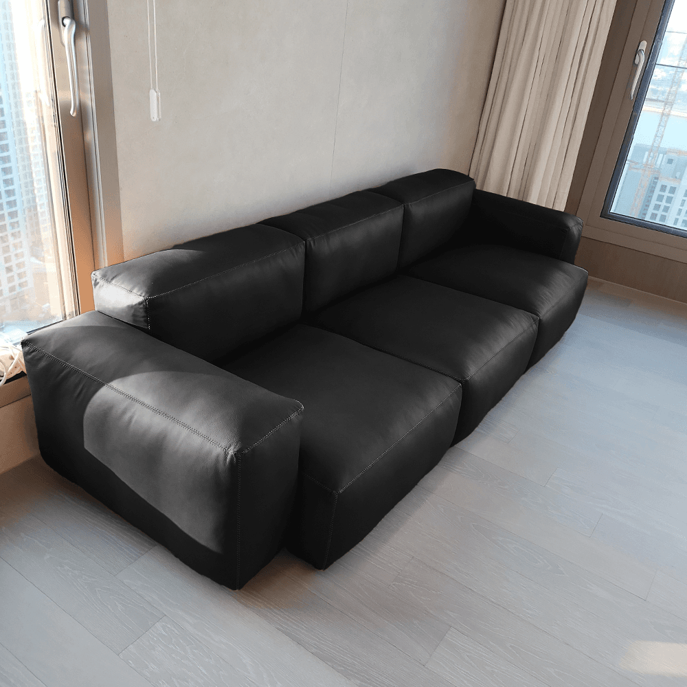 맥 소프트 소파 3 Seater 콤비네이션 1 로우 암레스트 - 시에라 블랙 상품 이미지 1