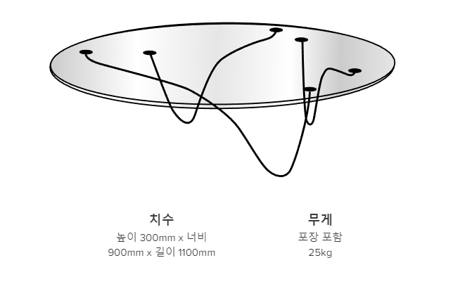 리네로제 리듬 커피 테이블 사이즈 가이드 이미지 1