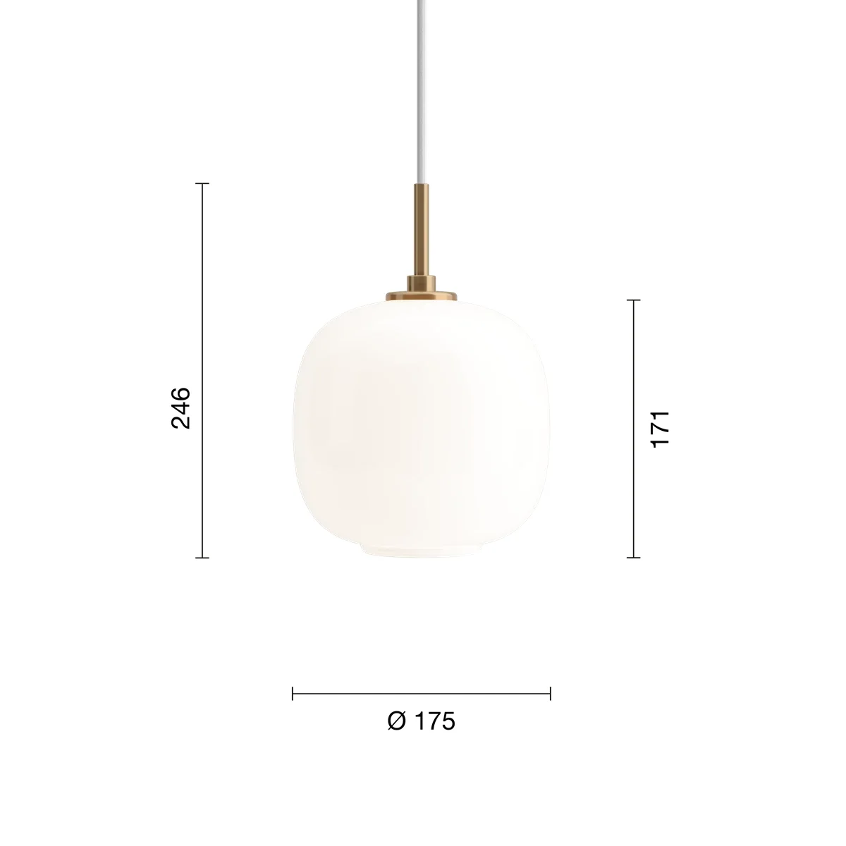 VL45 175 펜던트 페일 옐로우 사이즈 가이드 이미지 1