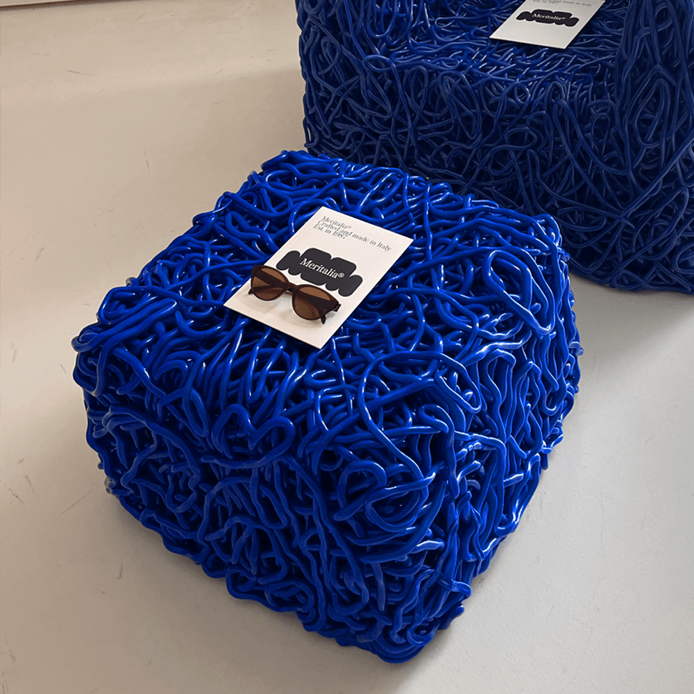 메리탈리아 센사피네 푸프 Senzafine Pouff (Blue) 플랫샷