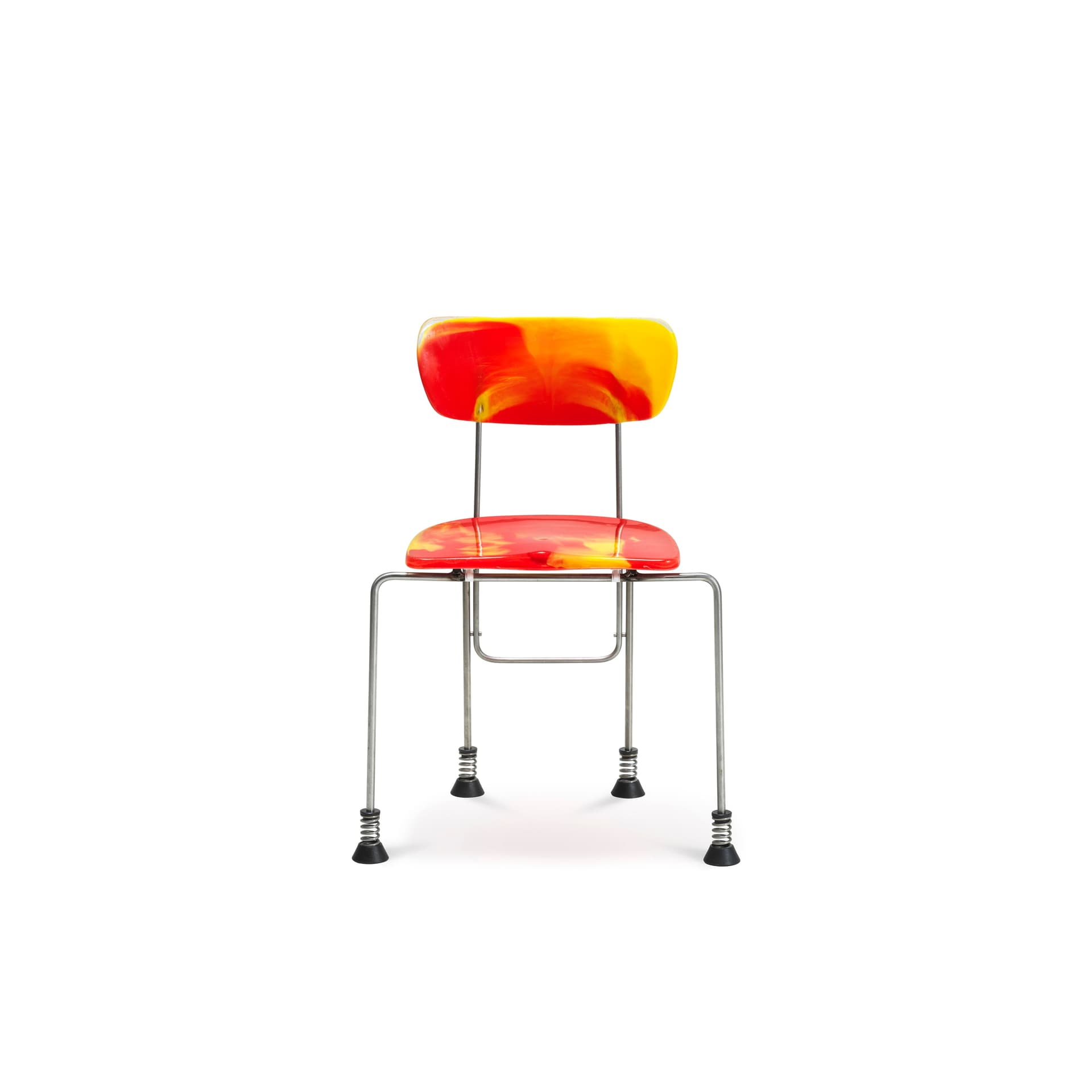 543 BROADWAY Sedia 4 gambe Yellow/Red 플랫샷