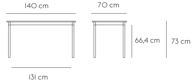 베이스 테이블 140X70 cm 사이즈 가이드 이미지 1
