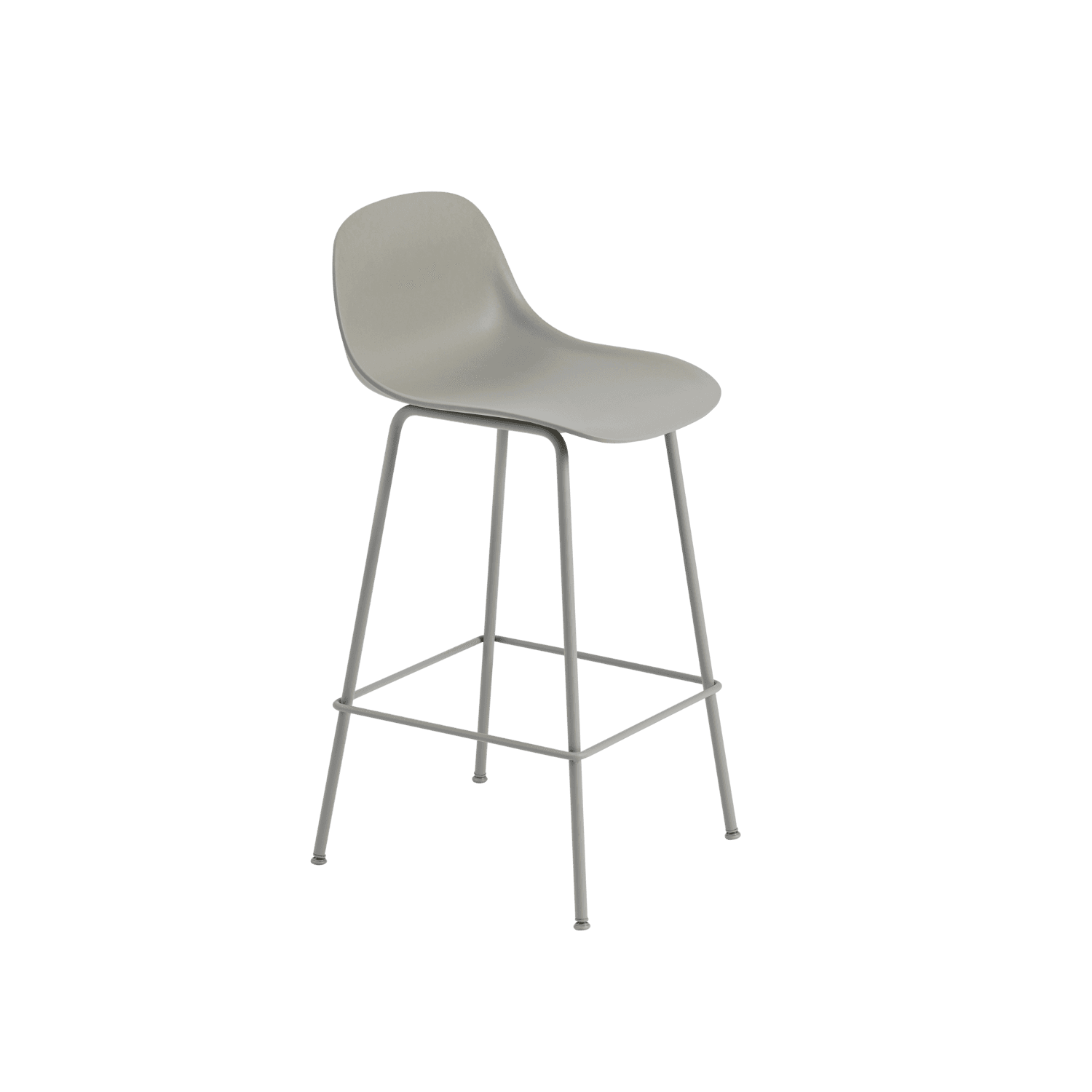 화이버 카운터 스툴 Back Rest H 65 cm Grey 플랫샷