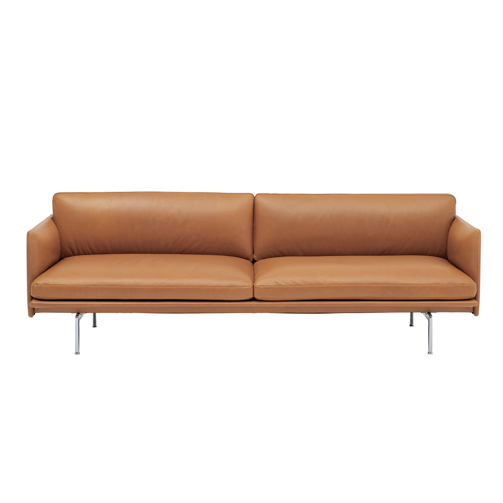 아웃라인 소파 3 Seater Refine Leather Cognac/ Polished base 상품 이미지 1