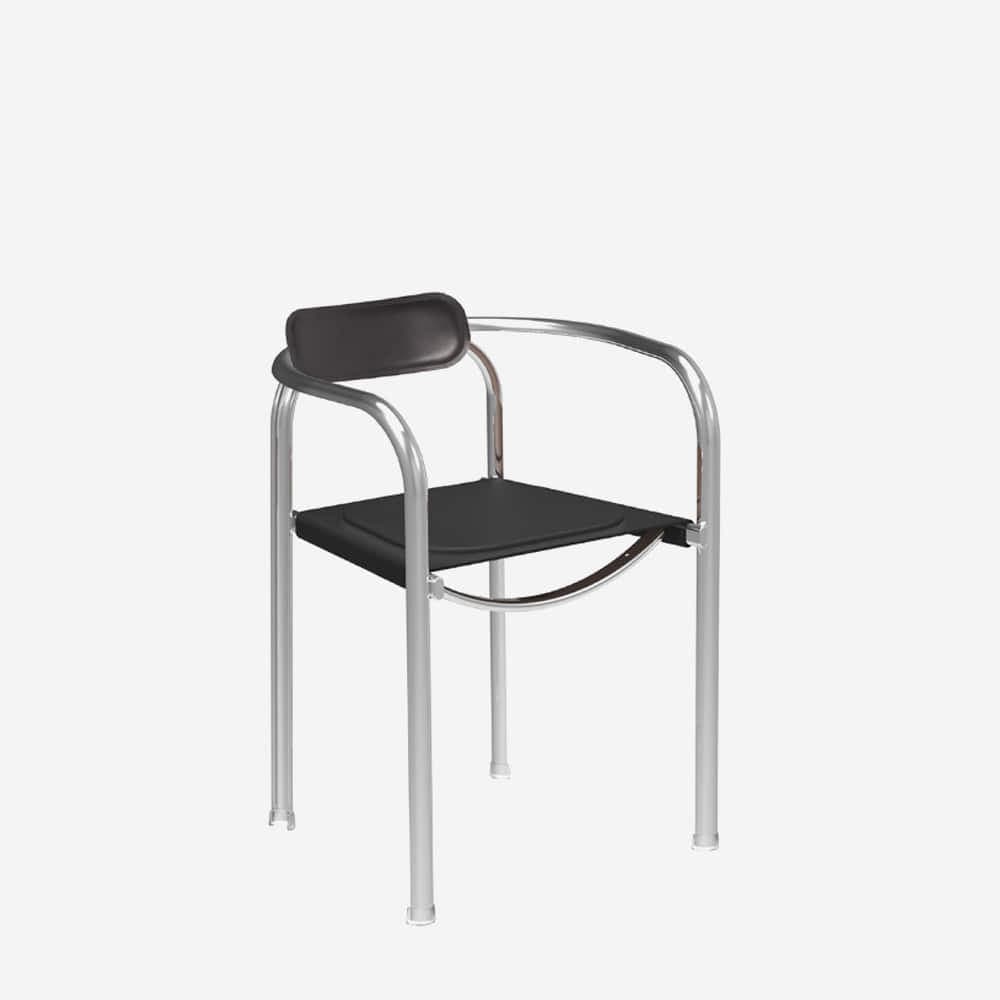 Split Chair 체어 의자 Black Chrome 플랫샷