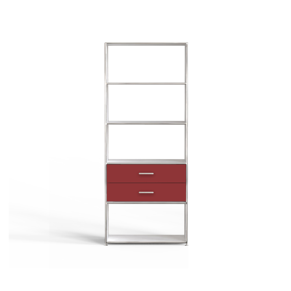 보쎄 1 x 5 Book Shelf Unit 서랍책장 Red, 베뉴페, 보쎄 BOSSE