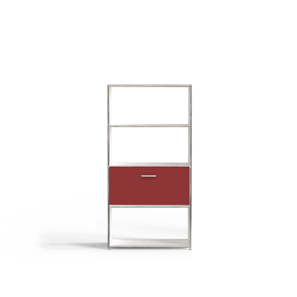 보쎄 1 x 4 Book Shelf Unit 플랩책장 Red, 베뉴페, 보쎄 BOSSE