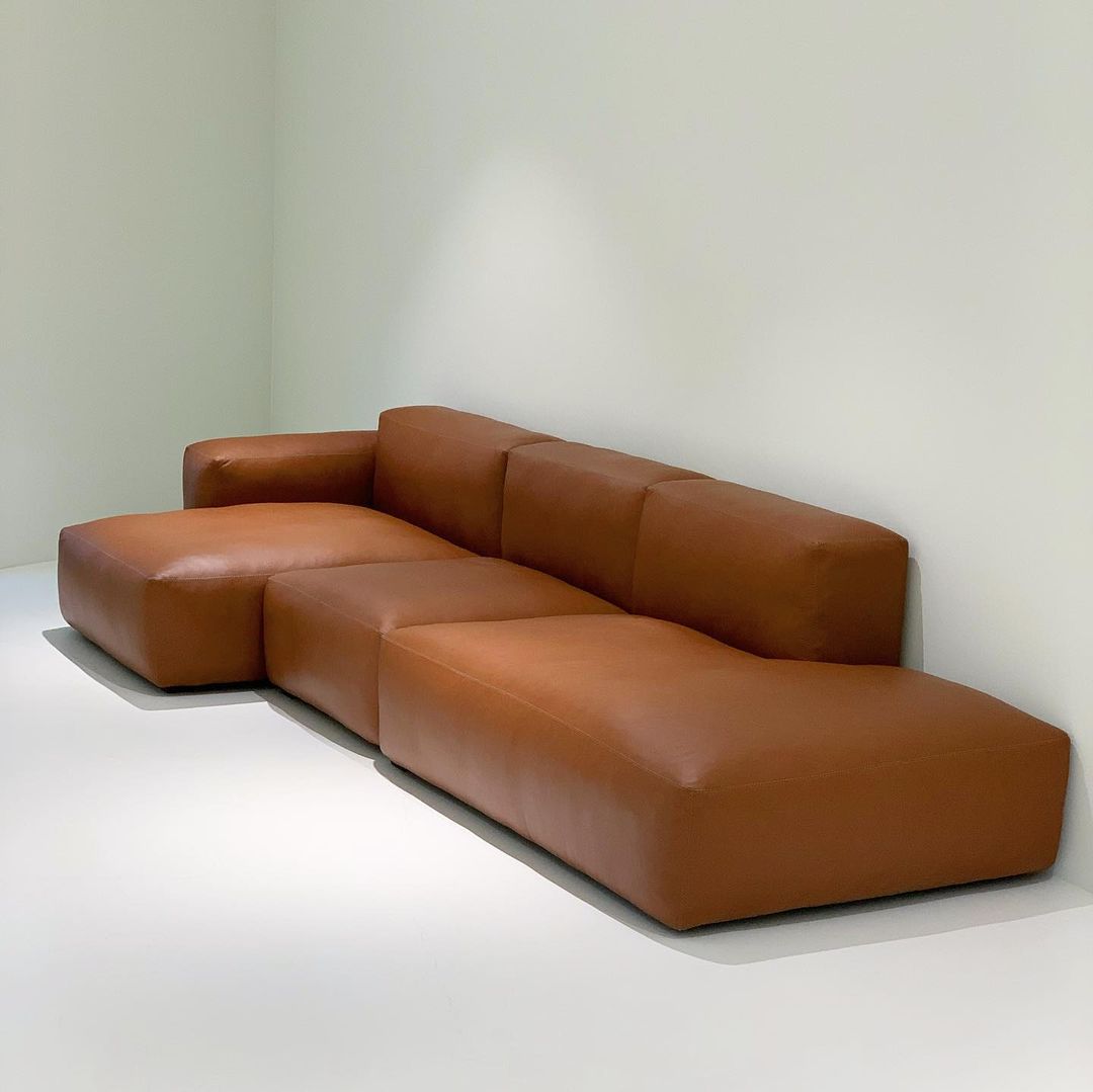 HAY Mags Soft Sofa 3 Seater - wide Sierra leather, BENUFE, 헤이 HAY