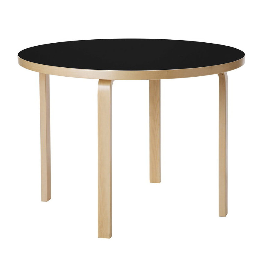 Aalto Table 90A Black/Birch, BENUFE, 아르텍 ARTEK